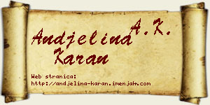 Andjelina Karan vizit kartica